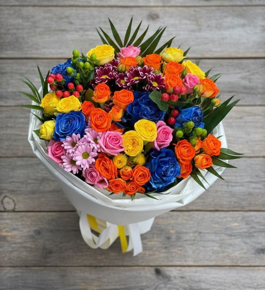 Букет цветов из: Розы и Хризантемы в Курской