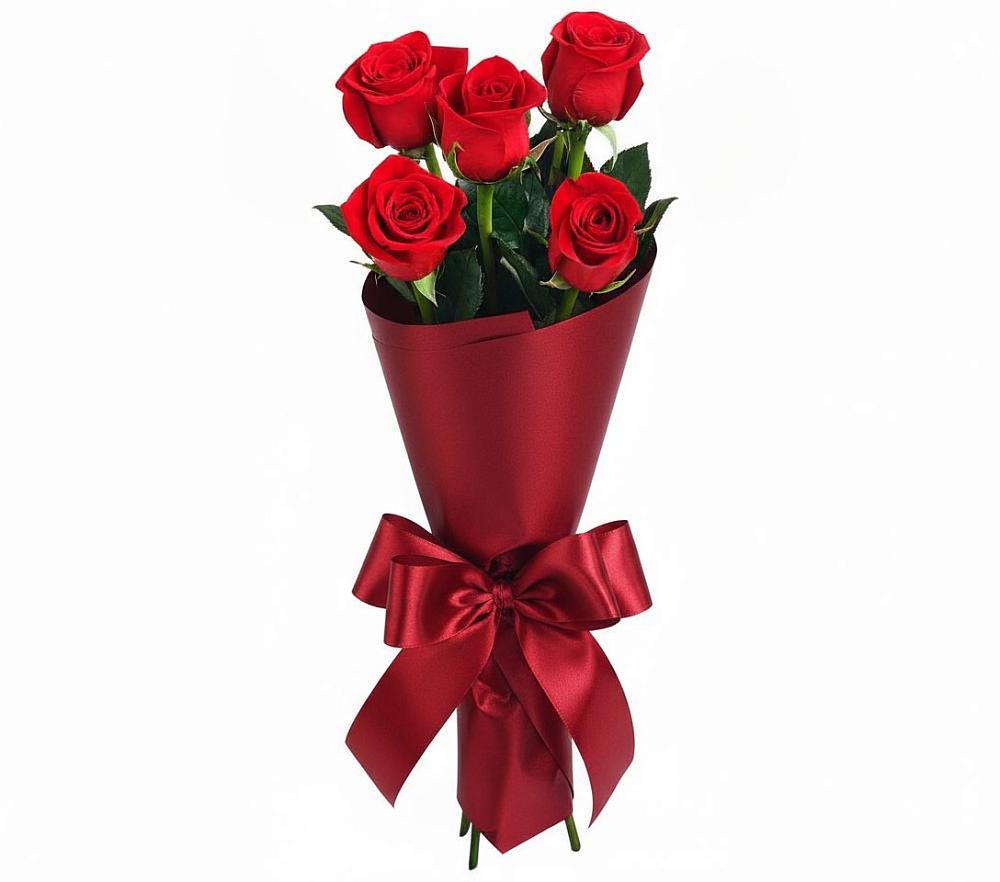 Букет 5 Красных роз Эдлесс Лав в Курской