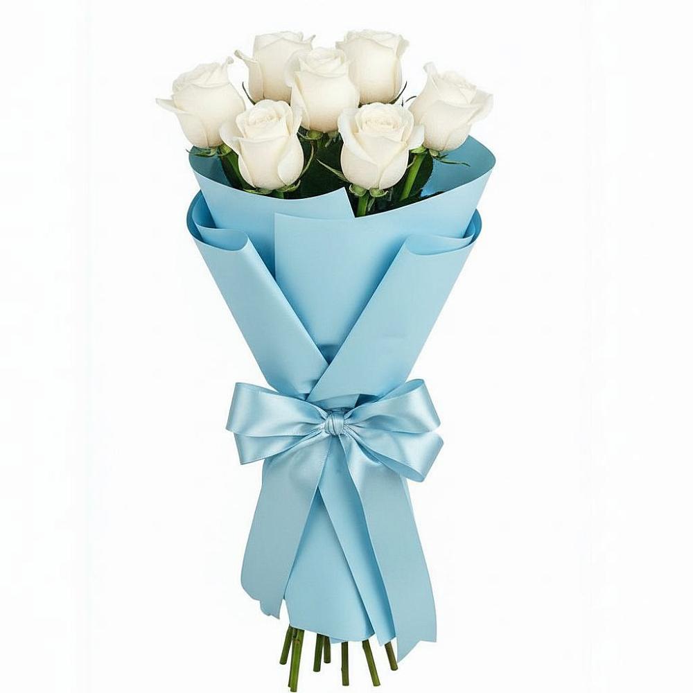 Букет 7 белых роз Проуд в Курской