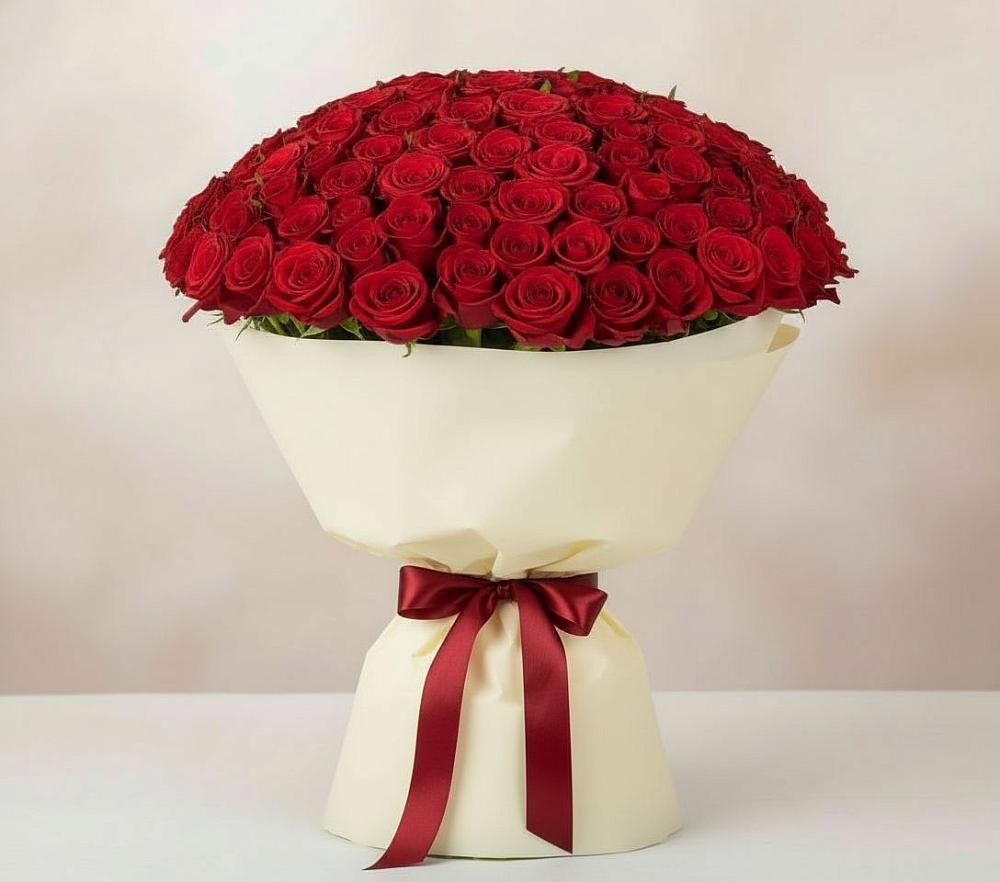 Букет 101 Красная роза Милано в Курской