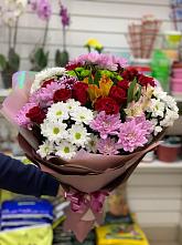 Букет цветов из:  Розы, Хризантемы и Альстромерии #REPLACE_PRED# Курской