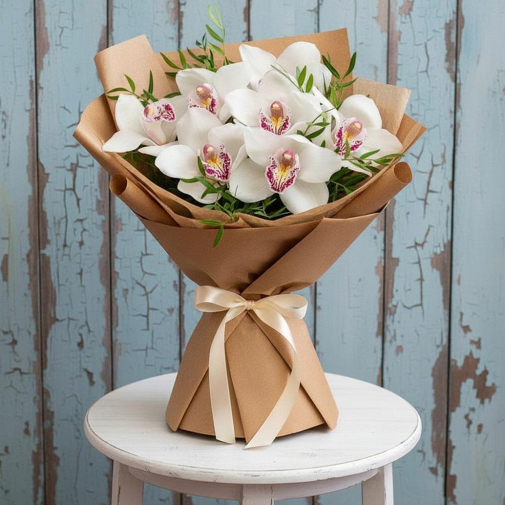 Букет цветов из: Орхидеи и Розы в Курской