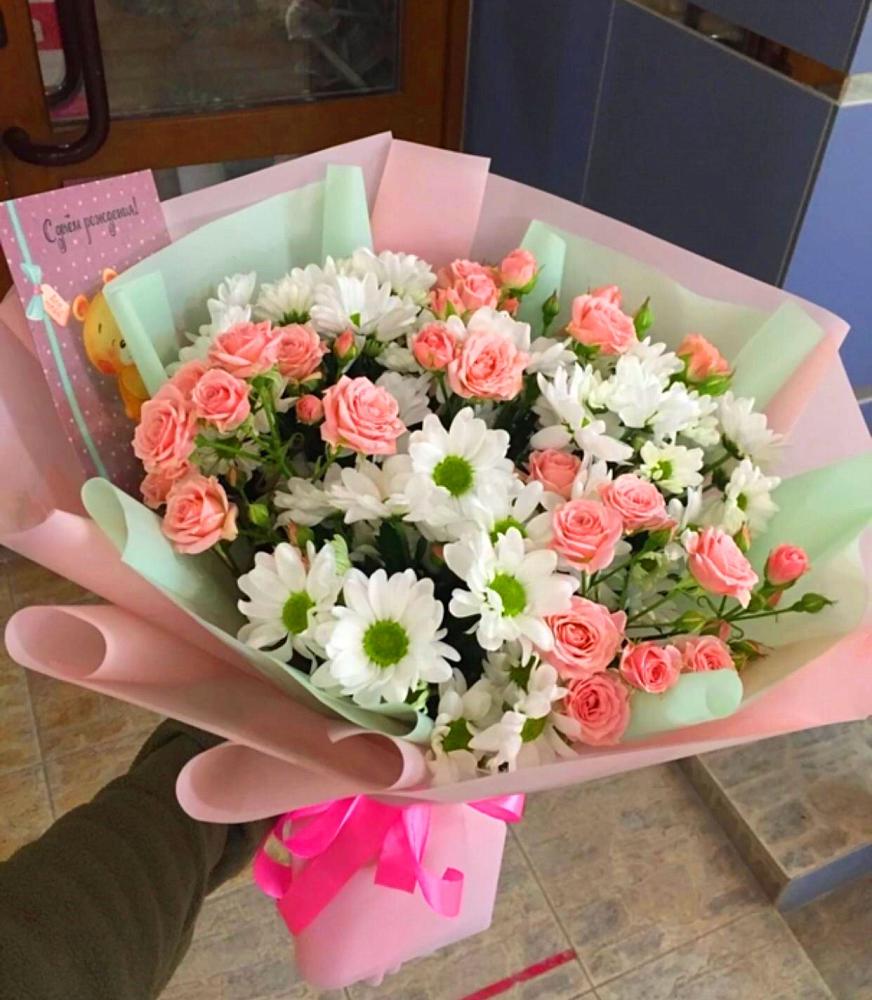 Букет цветов из: Розы и Хризантемы в Курской