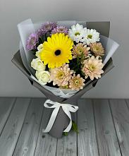 Букет цветов из:  Розы, Герберы и Хризантемы #REPLACE_PRED# Курской