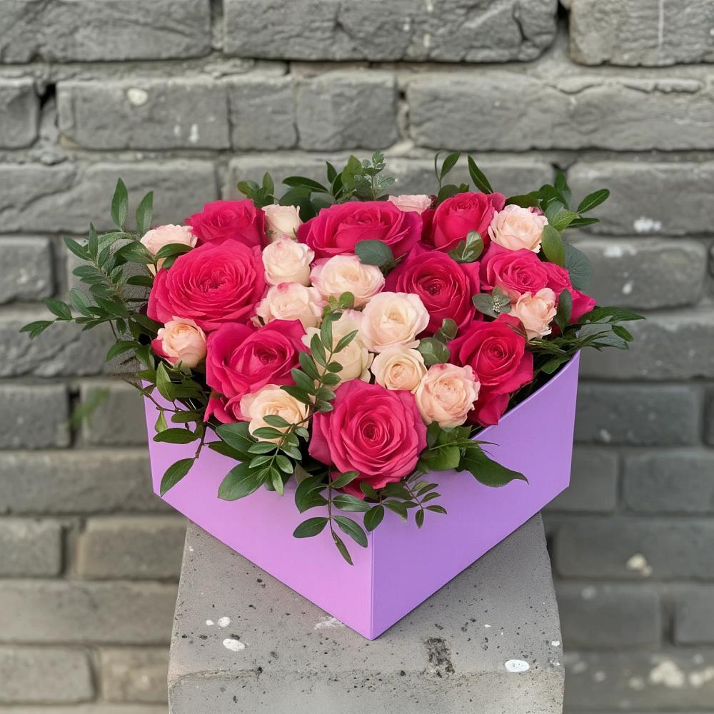 Цветочная композиция из Розы в коробке в Курской