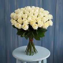 Букет 51 Белая роза Эдлесс Лав в Курской