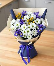 Букет цветов из:  Розы, Ирисы и Хризантемы #REPLACE_PRED# Курской