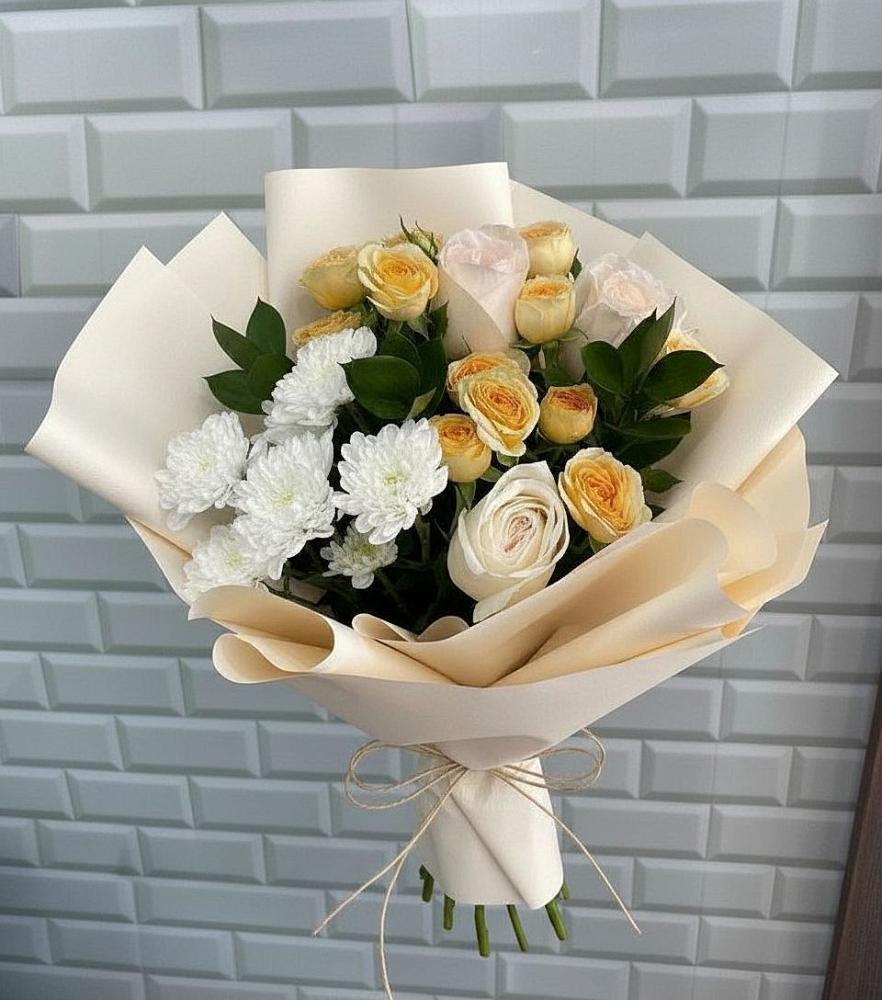 Букет цветов из: Розы и Хризантемы в Курской