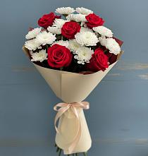 Букет цветов из:  Розы и Хризантемы в Курской