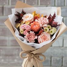 Букет цветов из:  Гвоздики, Хризантемы и Розы в Курской