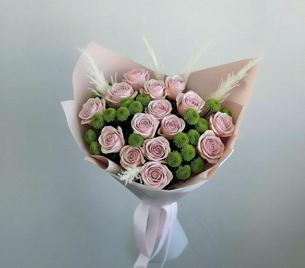 Букет цветов из: Розы и Хризантемы в Курской