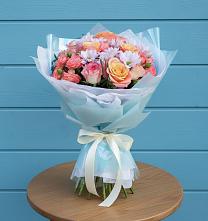 Букет цветов из:  Хризантемы и Розы #REPLACE_PRED# Курской