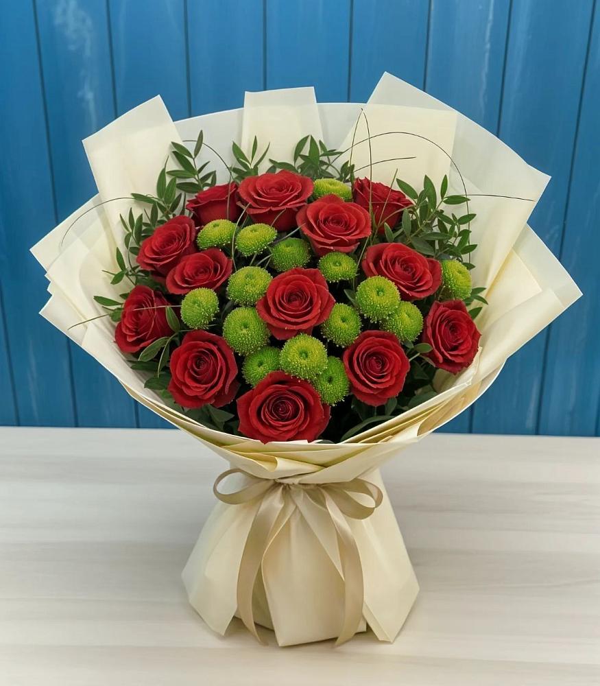 Букет цветов из: Розы и Хризантемы в Курской