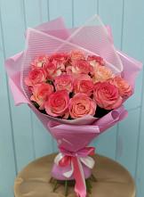 Букет 15 Розовых роз Равель в Курской