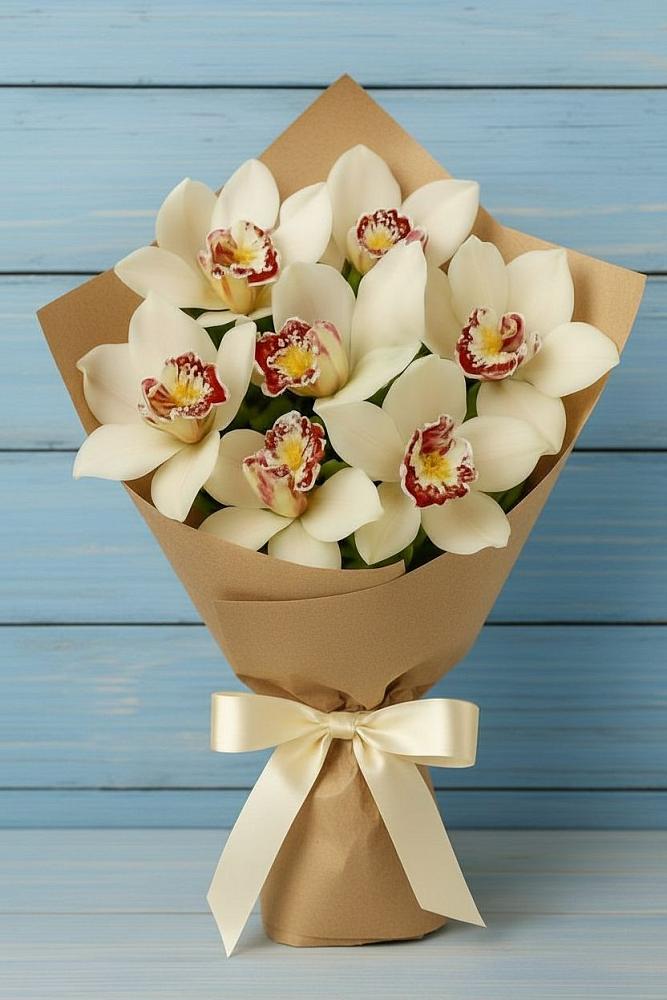 Букет цветов из: Орхидеи и Розы в Курской