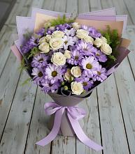 Букет цветов из:  Хризантемы и Розы #REPLACE_PRED# Курской